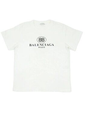 Balenciaga White Logo T-Shirt Size Large